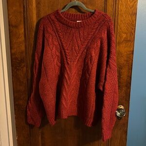 NWT A New Day Red Cable Knit Sweater Size XXL